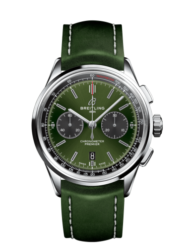 replica Breitling watch - AB0118A11L1X1 Premier B01 Chronograph 42 Bentley Stainless Steel / Green / Calf / Folding