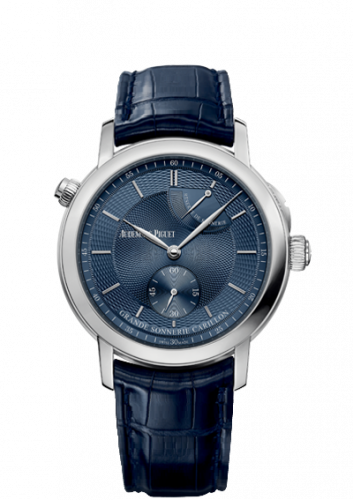 replica Audemars Piguet - 26344PT.OO.D028CR.02 Jules Audemars 26344 Grande Sonnerie Carillon Platinum / The Hour Glass Blue watch