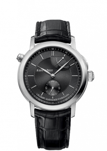 replica Audemars Piguet - 26344PT.OO.D002CR.02 Jules Audemars 26344 Grande Sonnerie Carillon Platinum / The Hour Glass Black watch