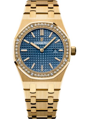replica Audemars Piguet - 67651BA.ZZ.1261BA.02 Royal Oak 67651 Quartz Yellow Gold / Blue watch