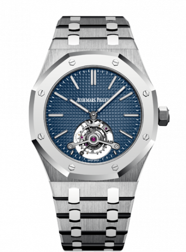 replica Audemars Piguet - 26510IP.OO.1220IP.01 Royal Oak Ultra Thin Tourbillon Titanium / Platinum / Blue watch