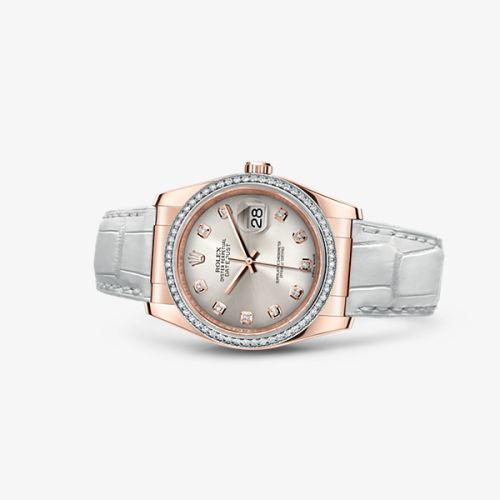 Rolex - 116185-0030 Datejust 36 Everose Strap Pink Diamonds replica watch