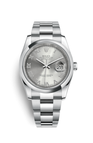 Rolex - 116200-0062 Datejust 36 Stainless Steel Domed / Oyster / Rhodium Roman replica watch