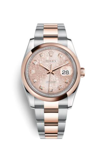 Rolex - 116201-0078 Datejust 36 Rolesor Everose Domed / Oyster / Pink Computer Diamonds replica watch