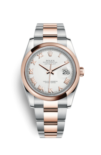 Rolex - 116201-0093 Datejust 36 Rolesor Everose Domed / Oyster / Ivory Roman replica watch