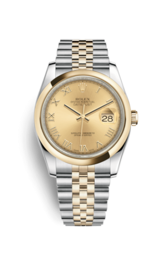 Rolex - 116203-0141 Datejust 36 Rolesor Yellow Domed / Jubilee / Champagne Roman replica watch