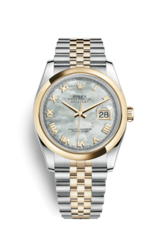 Rolex - 116203-0164 Datejust 36 Rolesor Yellow Domed / Jubilee / MOP Roman replica watch