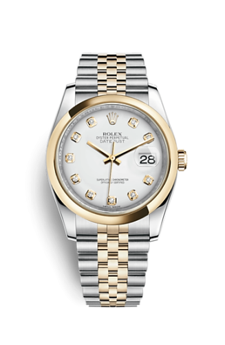 Rolex - 116203-0175 Datejust 36 Rolesor Yellow Domed / Jubilee / White Diamond replica watch