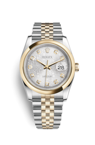 Rolex - 116203-0177 Datejust 36 Rolesor Yellow Domed / Jubilee / Silver Computer replica watch