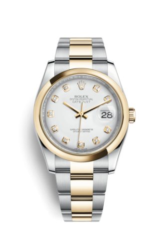Rolex - 116203-0187 Datejust 36 Rolesor Yellow Domed / Oyster / White Diamond replica watch