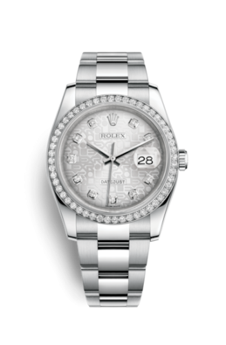 Rolex - 116244-0024 Datejust 36 Stainless Steel Diamond / Oyster / Silver Computer replica watch