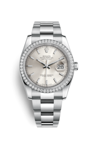 Rolex - 116244-0051 Datejust 36 Stainless Steel Diamond / Oyster / Silver replica watch