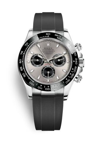 Rolex - 116519LN-0027 Cosmograph Daytona White Gold / Cerachrom / Silver / Oysterflex replica watch