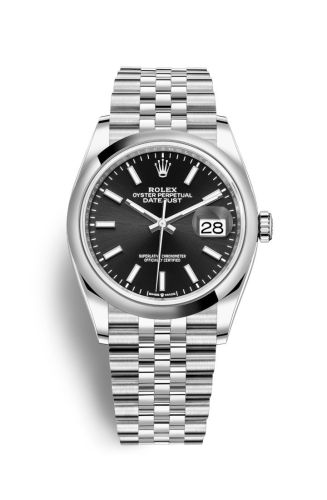 Rolex - 126200-0003 Datejust 36 Stainless Steel / Domed / Black / Jubilee replica watch