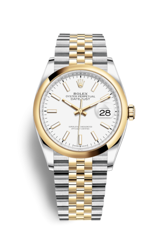 Rolex - 126203-0019 Datejust 36 Stainless Steel / Yellow Gold / Smooth / White / Jubilee replica watch