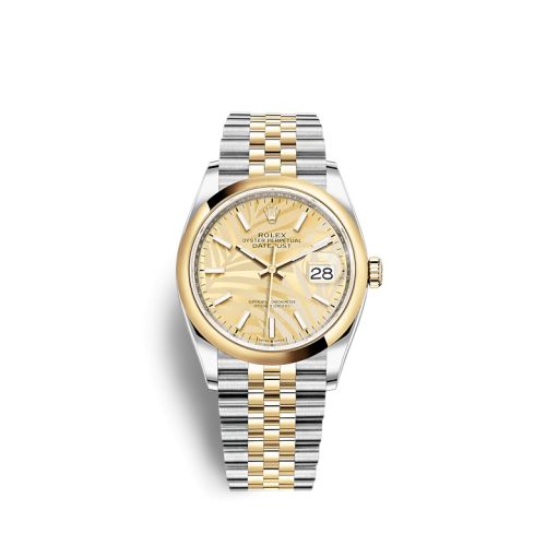 Rolex - 126203-0037 Datejust 36 Stainless Steel / Yellow Gold / Smooth / Golden Palm / Jubilee replica watch