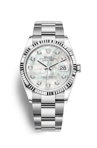 Rolex - 126234-0020 Datejust 36 Stainless Steel / Fluted / MOP-Diamond / Oyster replica watch