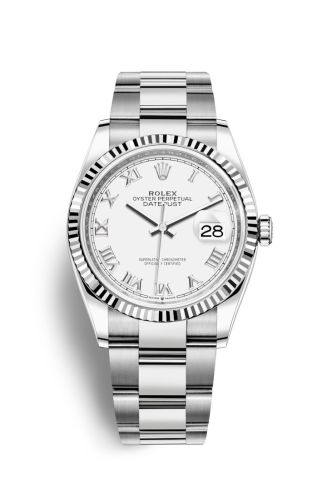 Rolex - 126234-0026 Datejust 36 Stainless Steel / Fluted / White Roman / Oyster replica watch