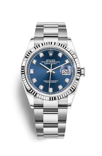 Rolex - 126234-0038 Datejust 36 Stainless Steel / Fluted / Blue-Diamond / Oyster replica watch