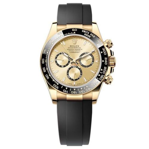 Rolex - 126518LN-0010 Cosmograph Daytona Yellow Gold - Cerachrom / Golden / Oysterflex replica watch