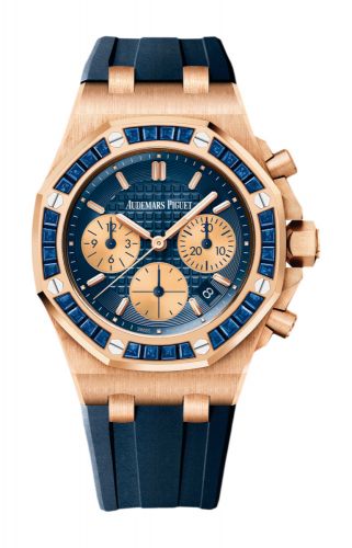replica Audemars Piguet - 26236OR.SS.D027CA.01 Royal Oak OffShore Lady Chronograph Pink Gold / Blue / Bartorelli watch