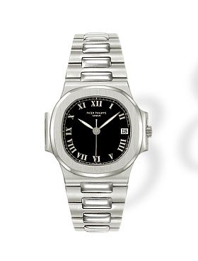 replica Patek Philippe - 3800/1A-XII Nautilus 3800 Stainless Steel / Black - Roman watch