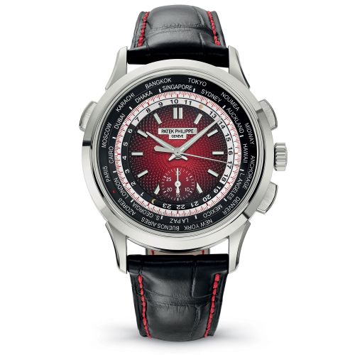 replica Patek Philippe - 5930G-011 World Time Chronograph 5930 White Gold / Red / Singapore 2019 watch
