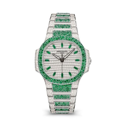 replica Patek Philippe - 7118/1453G-001 Nautilus 7118 Haute Joaillerie White Gold - Emerald watch