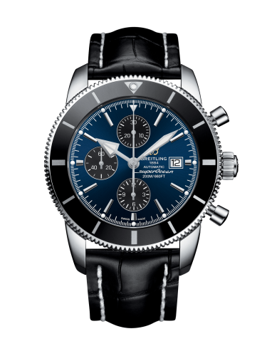 Breitling watch replica - A1331212/C968/760P/A20BA.1 Superocean Heritage II 46 Chronograph Stainless Steel / Black / Blue / Croco / Pin