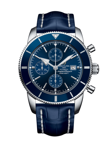 Breitling watch replica - A1331216/C963/746P/A20BA.1 Superocean Heritage II 46 Chronograph Stainless Steel / Blue / Blue / Croco / Pin