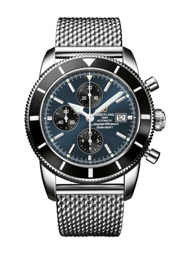 Breitling watch replica - A1332024.C817.152A Superocean Heritage 46 Chronograph Stainless Steel / Black / Gun Blue / Milanese