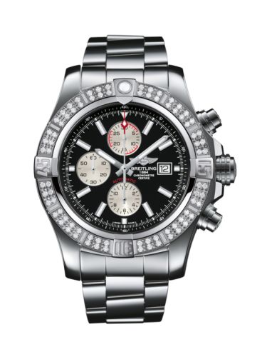 replica Breitling - A1337153/BC29/168A Super Avenger II Stainless Steel / Diamond / Volcano Black / Bracelet watch
