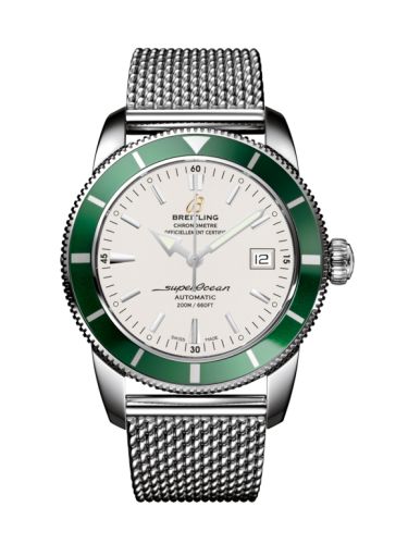 Breitling watch replica - A1732136.G717.154A Superocean Heritage 42 Stainless Steel / Green / Stratus Silver / Milanese