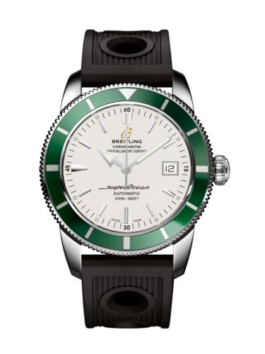Breitling watch replica - A1732136.G717.200S Superocean Heritage 42 Stainless Steel / Green / Stratus Silver / Rubber