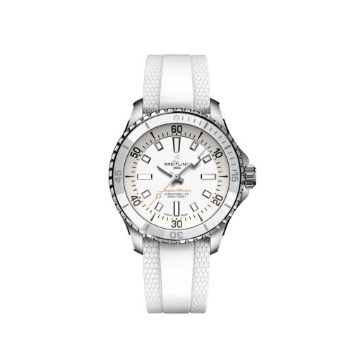 Fake breitling watch - A17377211A1S1 SuperOcean Automatic 36 Stainless Steel / White / Ruber