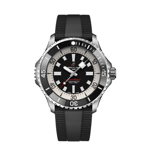 Fake breitling watch - A17378211B1S1 SuperOcean Automatic 46 Stainless Steel / Black / Rubber
