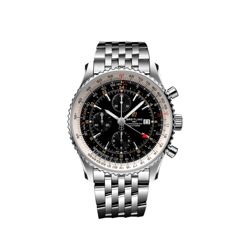 best replica Breitling - A24322121B2A1 Navitimer 1 Chronograph GMT 46 Stainless Steel / Black / Bracelet watch