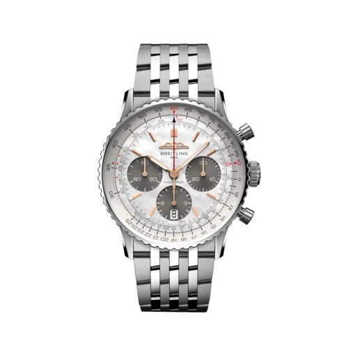 best replica Breitling - AB0139211A1A1 Navitimer B01 Chronograph 41 Stainless Steel / MOP Japan / Bracelet watch