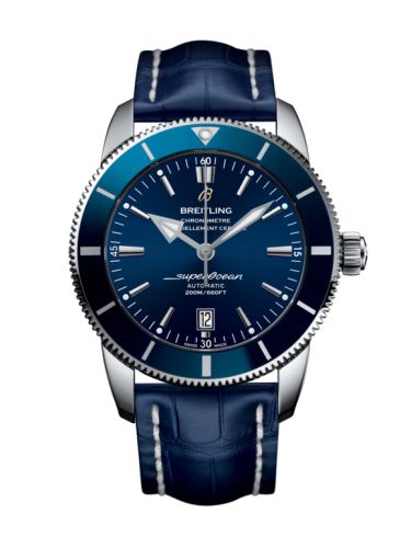 Breitling watch replica - AB202016/C961/746P/A20D.1 Superocean Heritage II 46 Stainless Steel / Blue / Blue / Croco / Pin