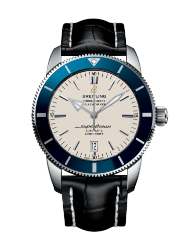 Breitling watch replica - AB202016/G828/761P/A20D.1 Superocean Heritage II 46 Stainless Steel / Blue / Silver / Croco / Folding