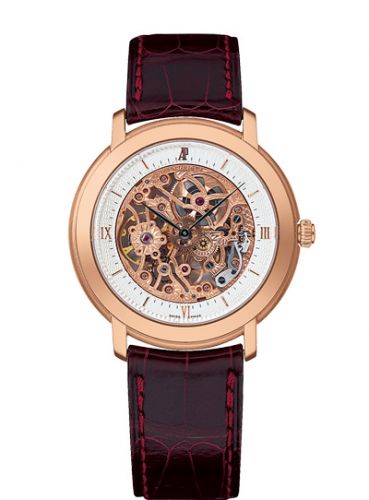 replica Audemars Piguet - 15058OR.OO.A067CR.01 Jules Audemars Skeleton Hand-Wound Pink Gold / Silver watch