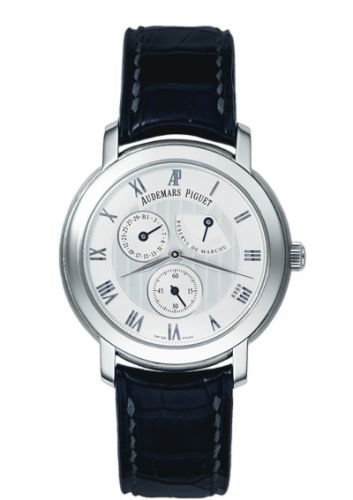 replica Audemars Piguet - 25955BC.OO.D002CR.01 Jules Audemars Small Seconds & Power Reserve White Gold / Silver watch