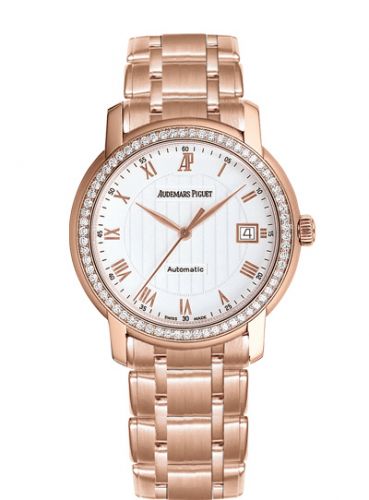replica Audemars Piguet - 15158OR.ZZ.1229OR.01 Jules Audemars Self-Winding Pink Gold / Diamond / Silver / Bracelet watch