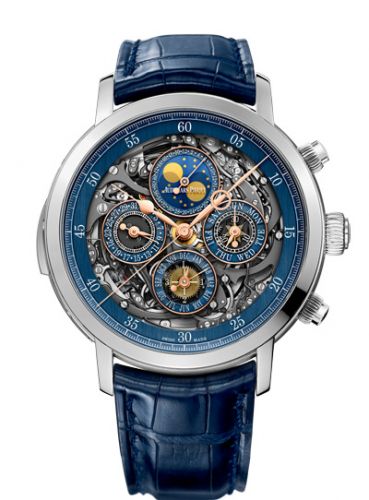 replica Audemars Piguet - 26554PT.OO.D028CR.02 Jules Audemars Grande Complication Openworked Platinum / Blue watch
