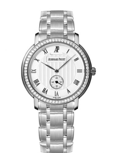 replica Audemars Piguet - 15156BC.ZZ.1229BC.01 Jules Audemars Small Seconds White Gold / Diamond / Silver / Bracelet watch