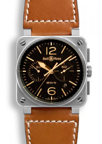 replica Bell & Ross - BR0394STGHESCA BR 03 94 Golden Heritage Chronograph watch