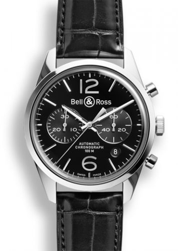 replica Bell & Ross - BRG126BLSTSCR BR 126 Officer Black Chronograph watch
