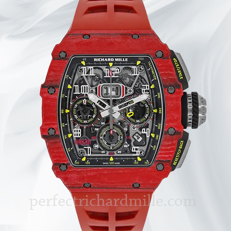 replica Richard Mille RM 11-03 Rubber Band Men’s Transparent Dial Red watch