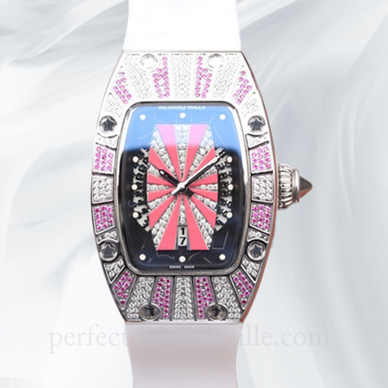 replica Richard Mille RM007 Mechanical Ladies Diamond Bezel Rubber Band Watch