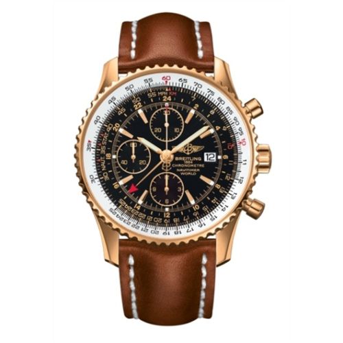 best replica Breitling - H2432212/B928/439X/R20BA.1 Navitimer World Red Gold / Black / Calf / Pin watch